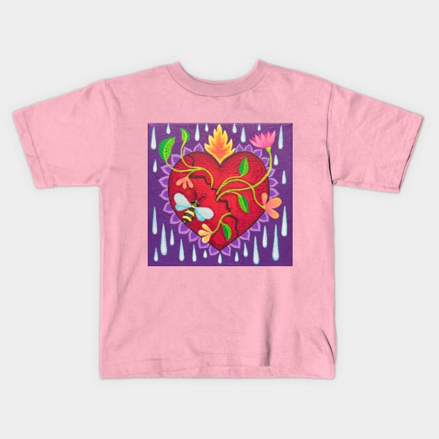 The Flowering Heart Kids T-Shirt by SoozieWray